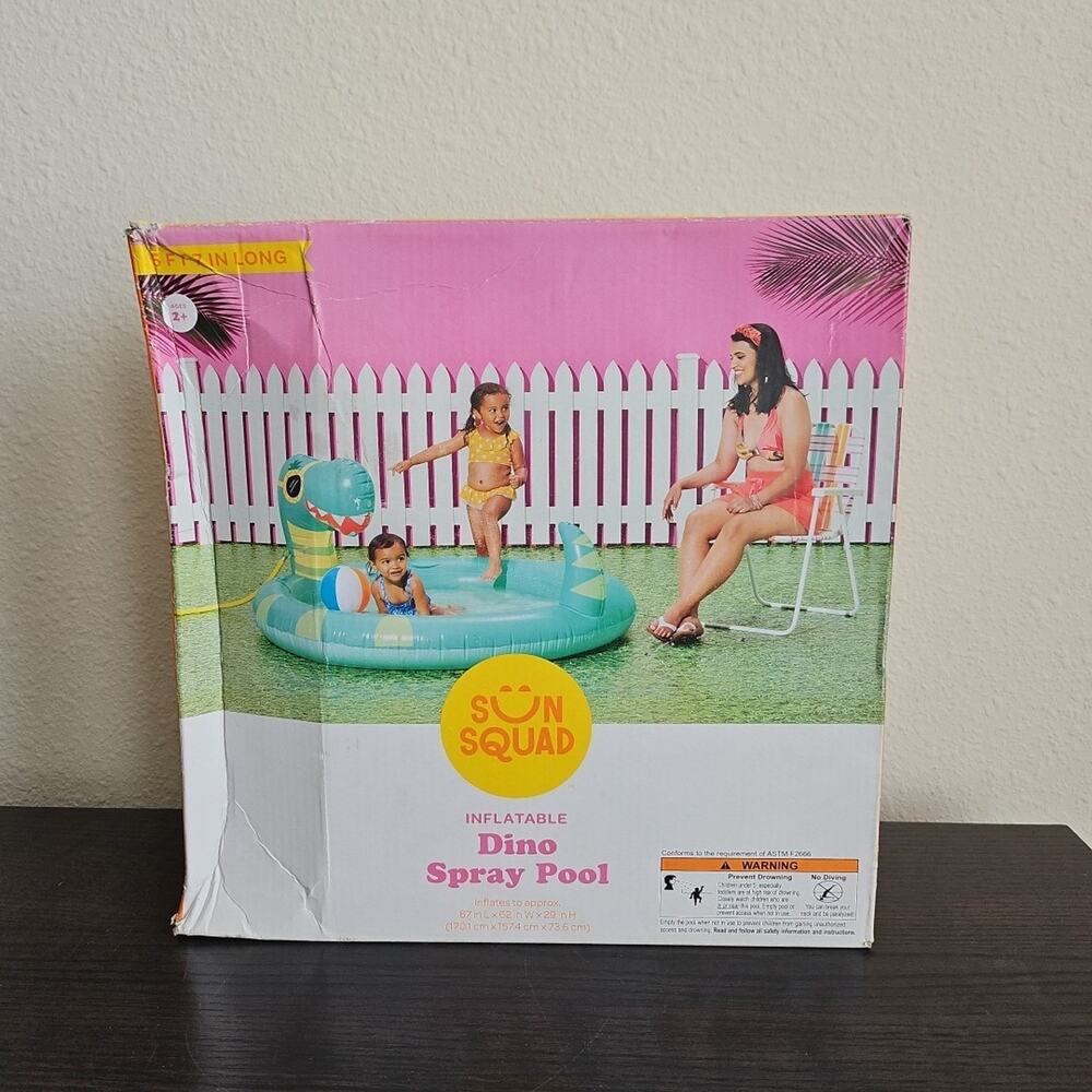 Dino Spray Pool - Sun Squad™, inflatable spray pool for kids Over 5 Foot Long
